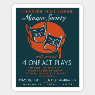 Masque Society High School Theater Vintage Poster Magnet